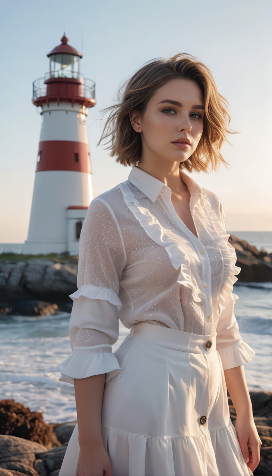 Beautiful Ai Woman In White Dress