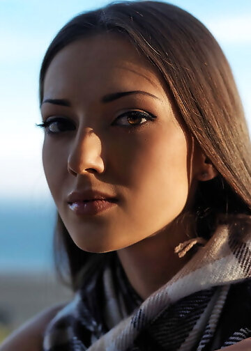 Girl in transparent pink underwear discloses secret parts of her body