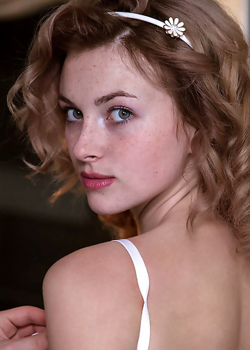 Curly teen in white underwear has cool titties and pussy under it to expose